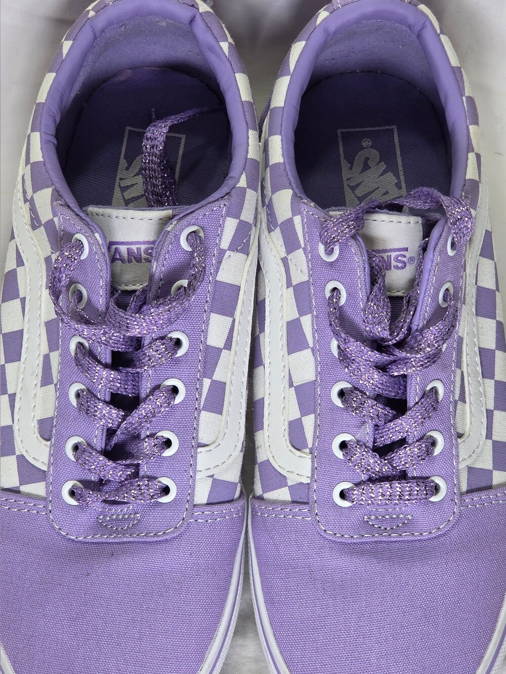 Vans Checkerboard Lavender Low Top Sneakers - Picture 8 of 10
